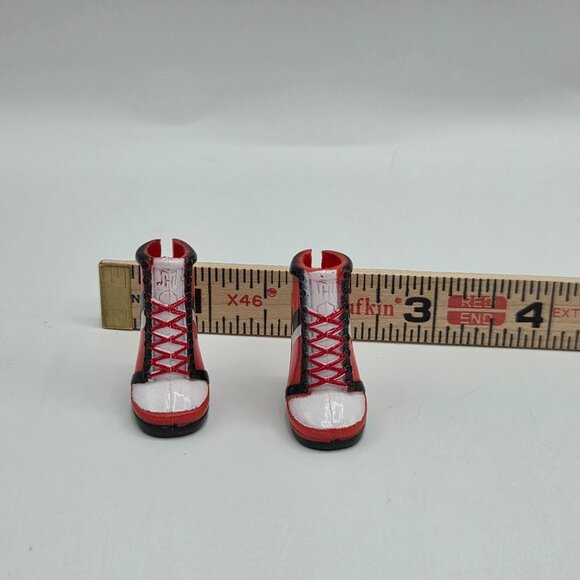 Monster High Doll Ghoulia Yelps Tennis Shoes Red & White Wedge Heels Replacement - Picture 2 of 4